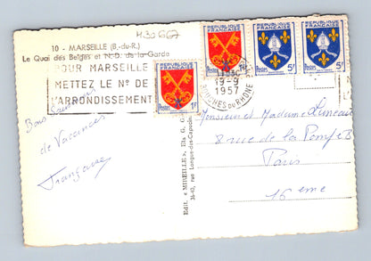 Pohlednice Francie Marseille přístav a město 1957 (M30667)