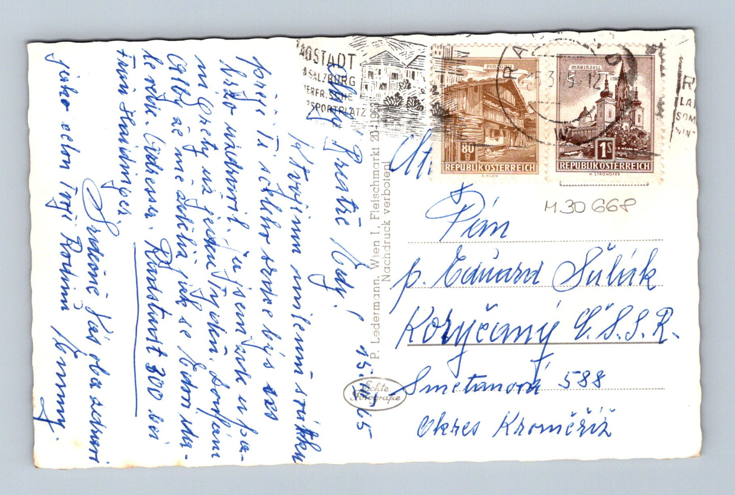 Pohlednice Rakousko Radstädter Tauern lyžařské středisko 1954 (M30668)