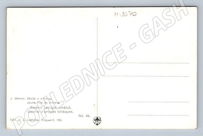 Postcard Josef Mánes Girl from Jihlava traditional costume (M3070)