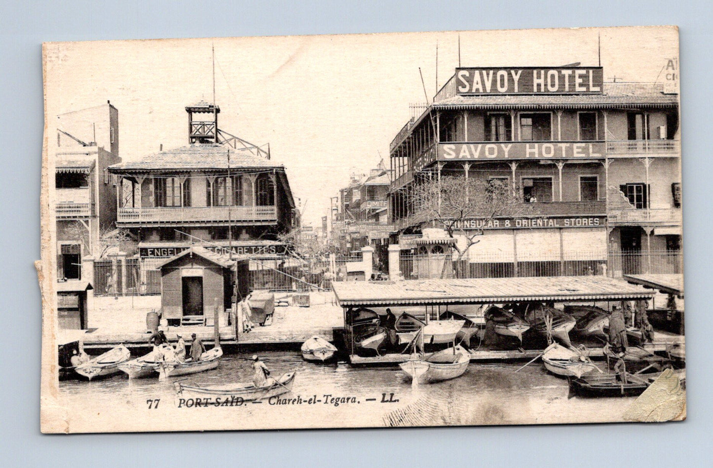 Pohlednice Egypt Port Said ulice s Savoy Hotelem (M30705)