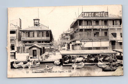 Pohlednice Egypt Port Said ulice s Savoy Hotelem (M30705)
