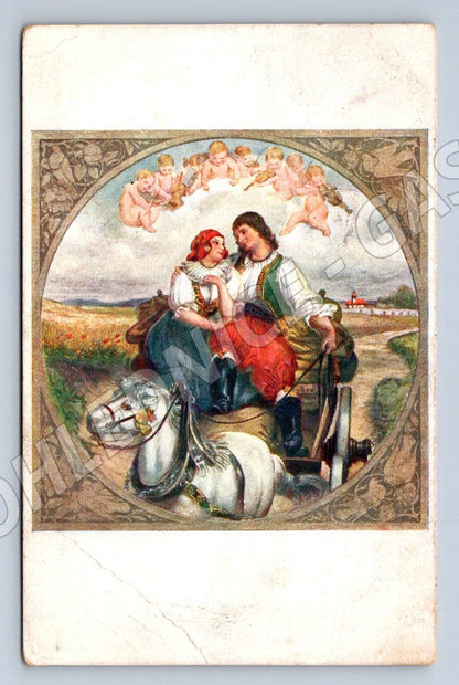 Postcard Josef Mánes Honeymoon at Hana Painting 1917 (M3071)