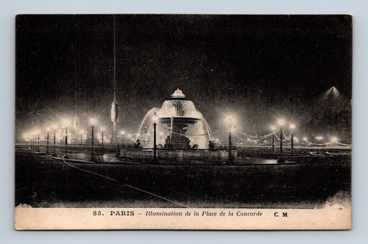 Pohlednice Francie Paříž Place de la Concorde iluminace (M30710)