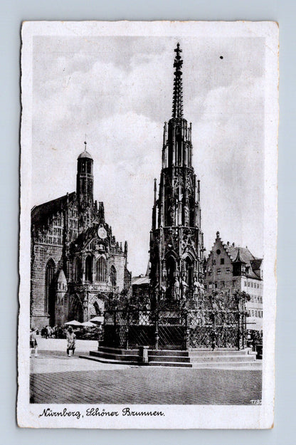 Pohlednice Německo Norimberk Schöner Brunnen 1943 (M30724)