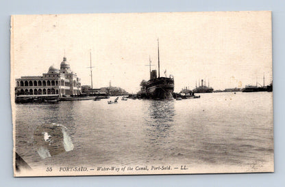 Pohlednice Afrika Port-Said kanál a lodě (M30731)