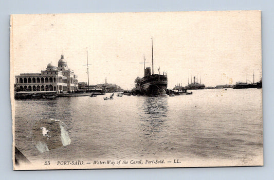 Pohlednice Afrika Port-Said kanál a lodě (M30731)