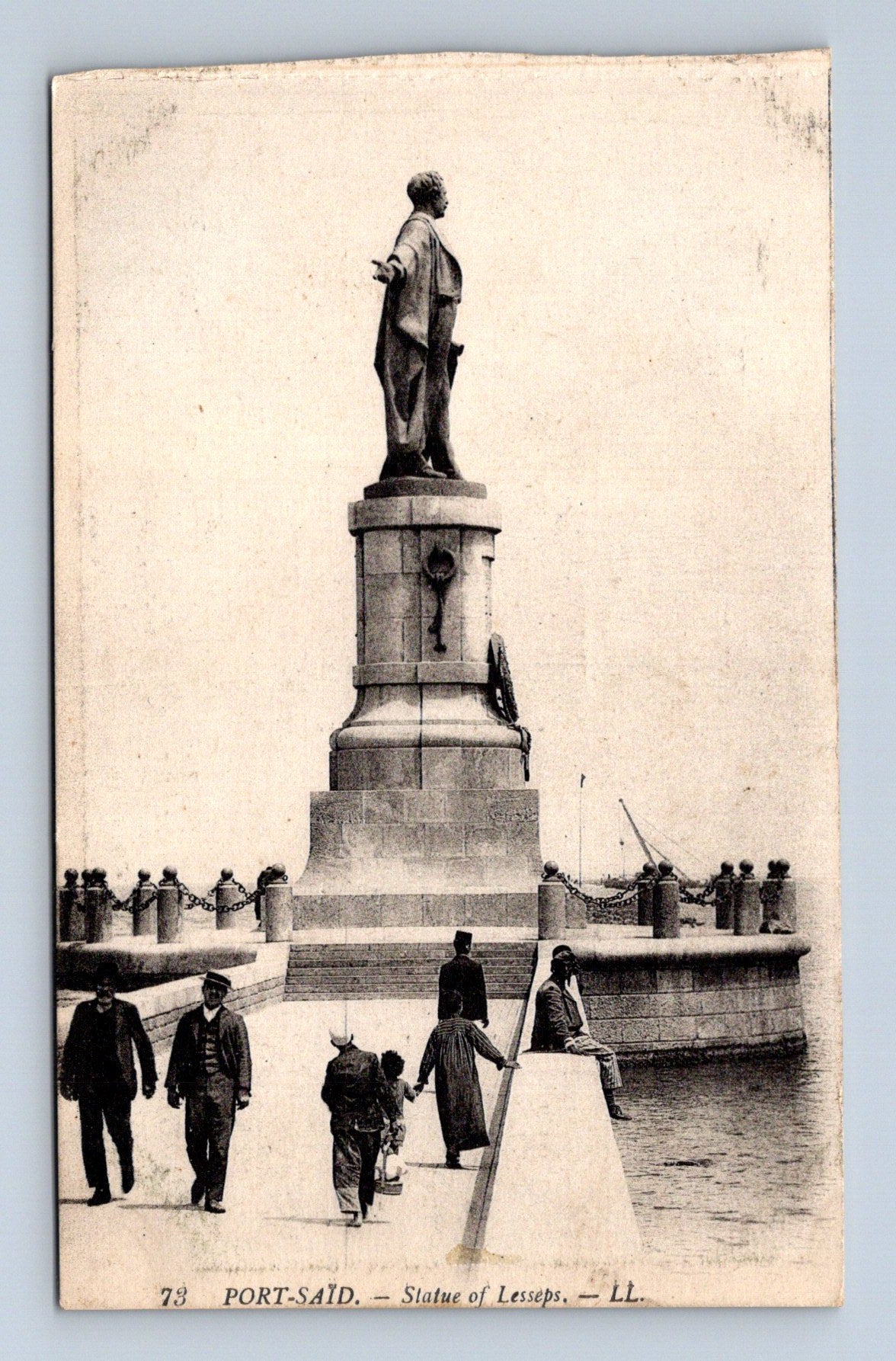Pohlednice Egypt Port Said socha Lessepse (M30732)