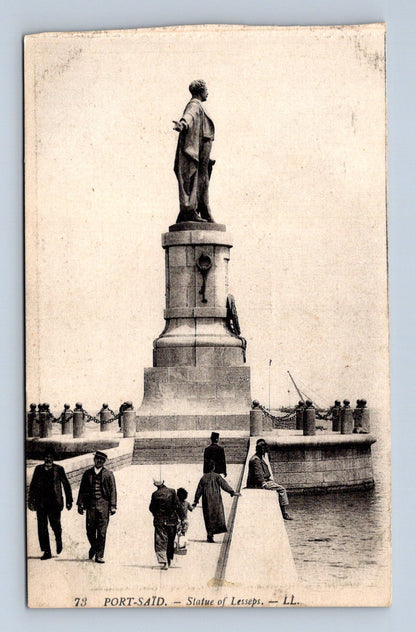 Pohlednice Egypt Port Said socha Lessepse (M30732)
