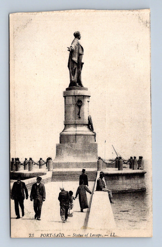 Pohlednice Egypt Port Said socha Lessepse (M30732)