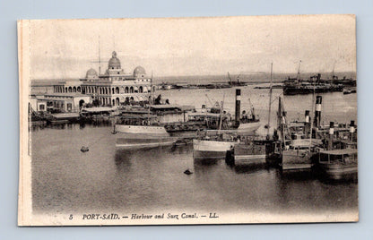Pohlednice Egypt Port-Saïd přístav Suezský průplav (M30734)