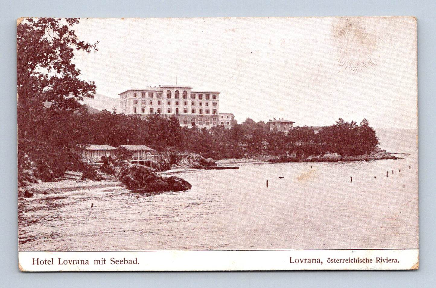 Pohlednice Rakousko-Uhersko Lovrana hotel a moře (M30750)