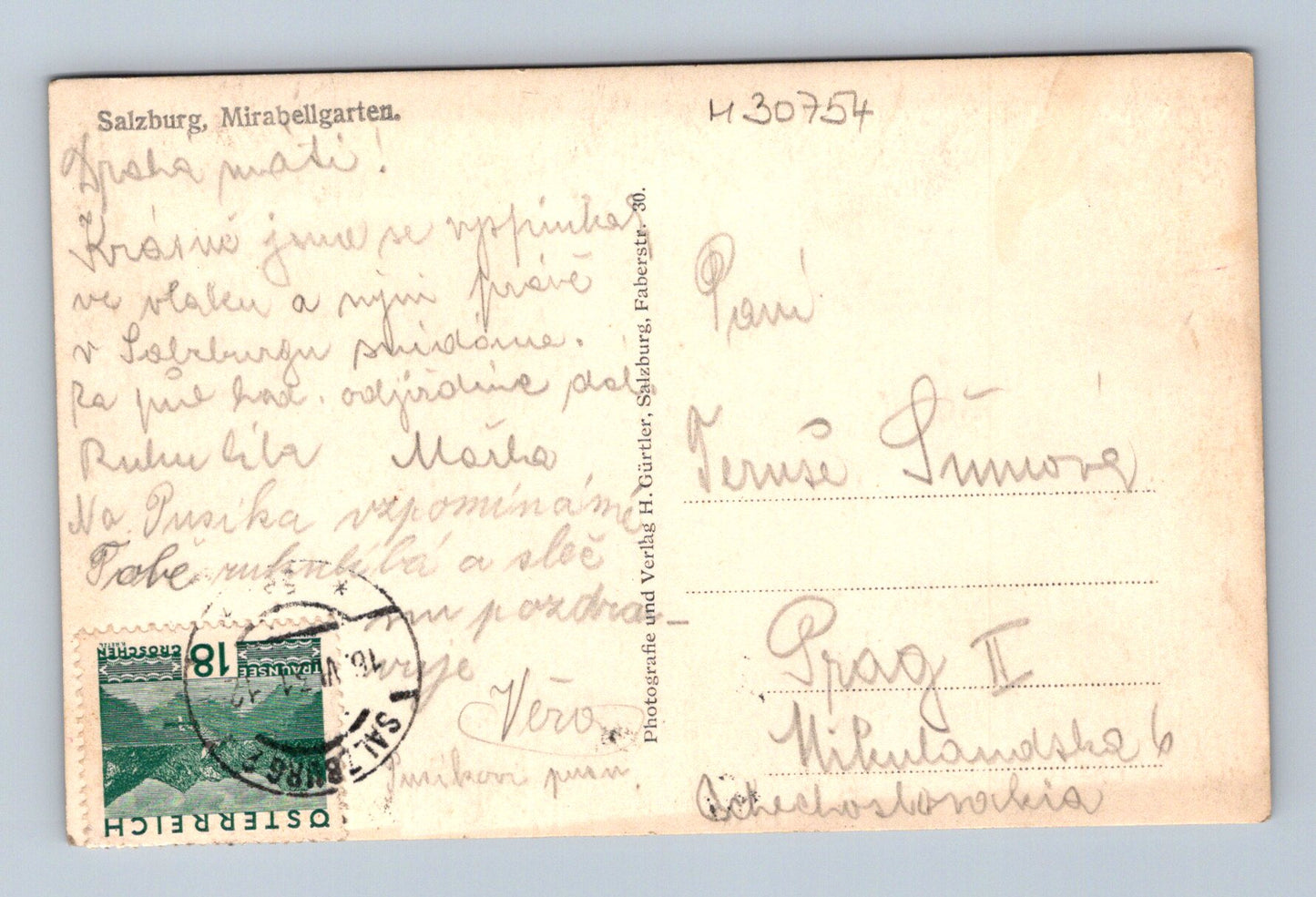 Pohlednice Rakousko Salzburg Mirabellgarten 1925 (M30754)