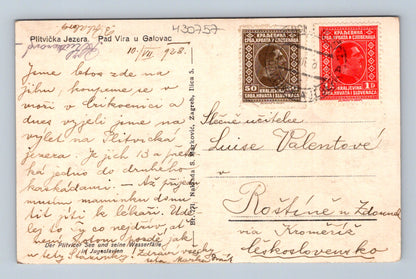 Pohlednice Chorvatsko Plitvická jezera vodopády 1928 (M30757)