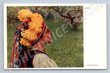 Postcard Wiosna 1912 traditional costume ethnography (M3076)