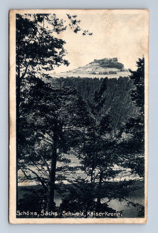 Pohlednice Německo Sächs. Schweiz Kaiserkrone 1945 (M30772)