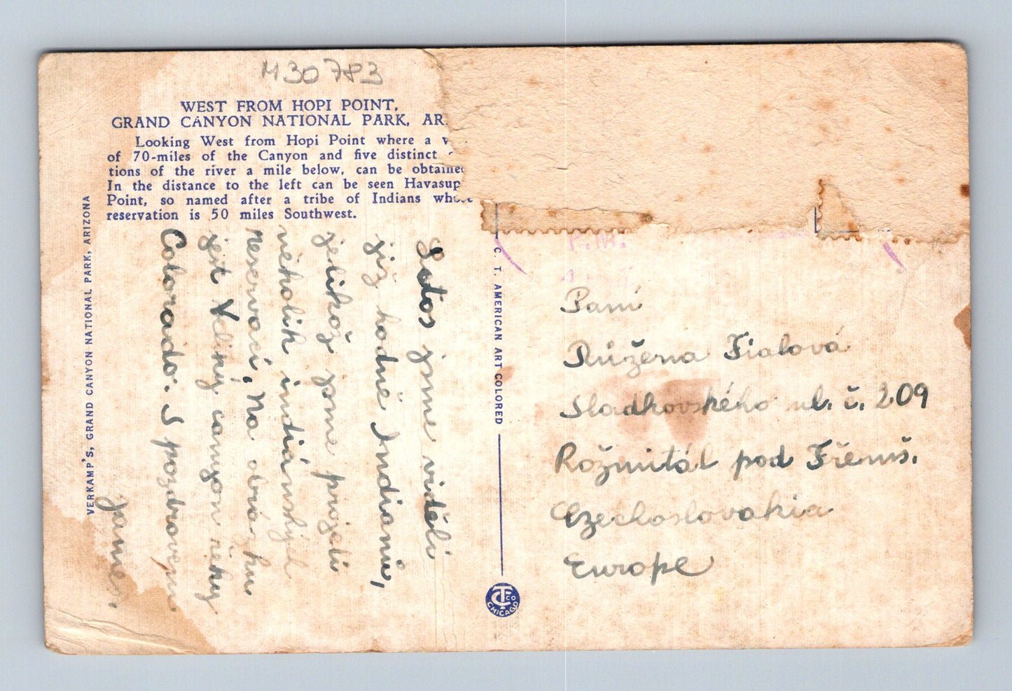Pohlednice USA Grand Canyon 1943 (M30783)