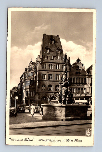 Pohlednice Německo Trier Markbrunnen Rotes Haus 1941 (M30786)