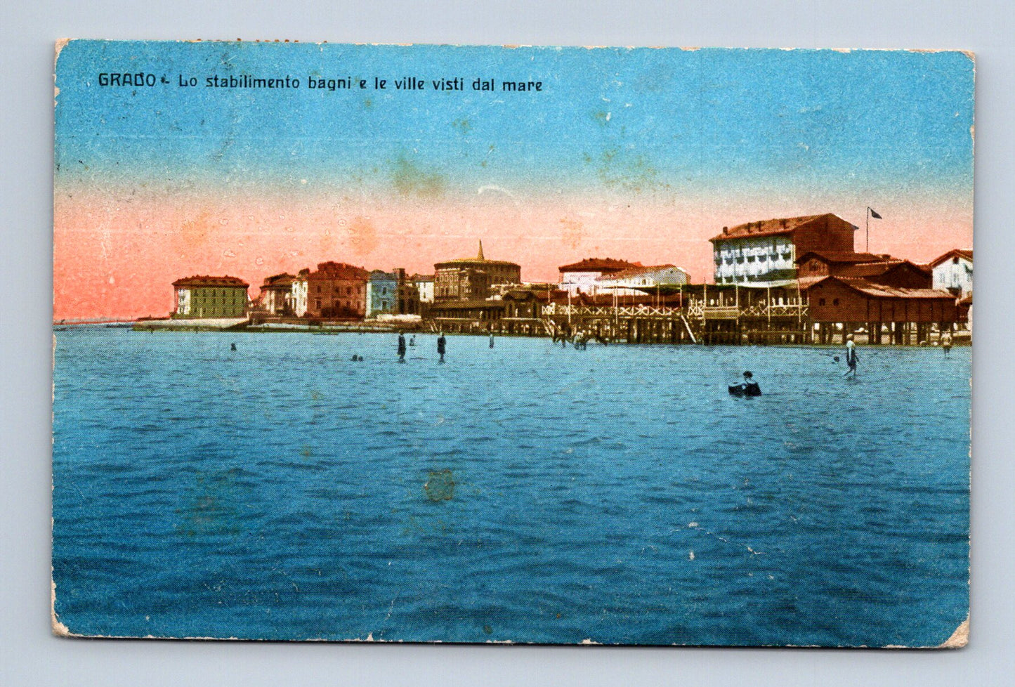 Pohlednice Itálie Grado koupaliště v moři 1925 (M30795)