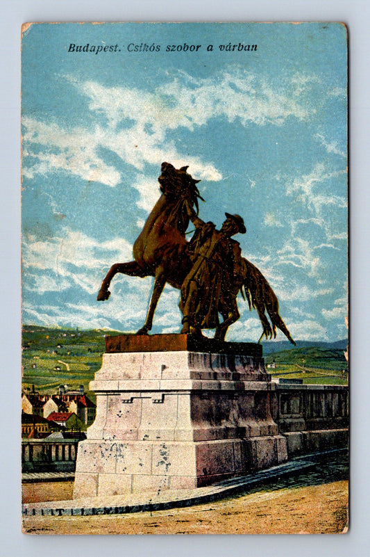 Pohlednice Maďarsko Budapešť jezdecká socha 1916 (M30796)