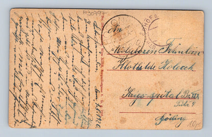 Pohlednice Rakousko Straßhof zámek letadlo 1920 (M30797)