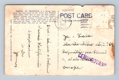 Pohlednice USA Yosemite National Park Portal of Grandeur 1939 (M30799)