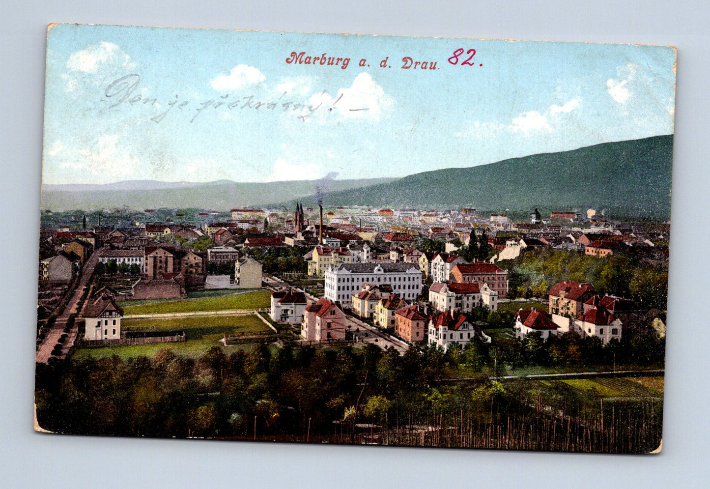 Pohlednice Slovinsko Marburg a. d. Drau panorama 1908 (M30806)