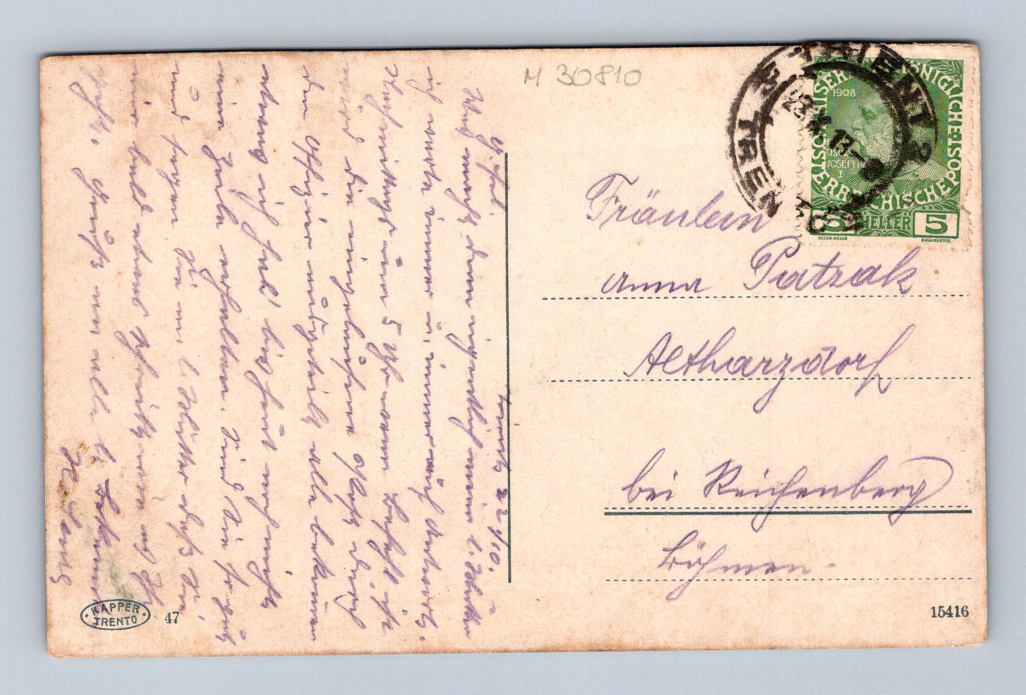 Pohlednice Itálie Trento město 1908 (M30810)