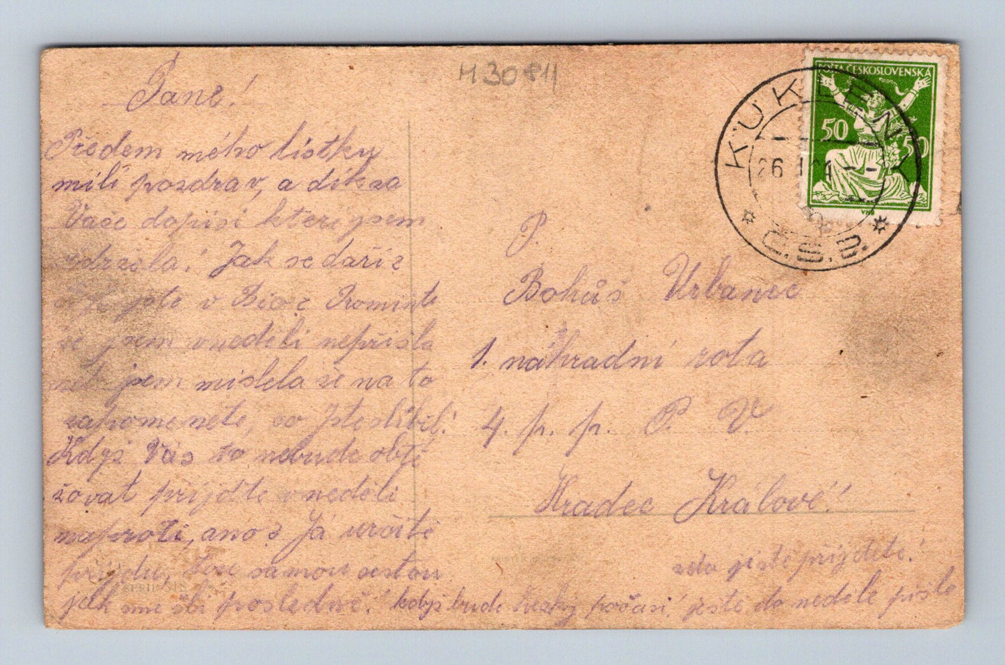 Pohlednice motiv větrný mlýn a vůz s koňmi c.1937 (M30811)