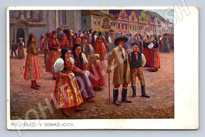 Postcard Velka u Domažlice folk costumes (M3082)