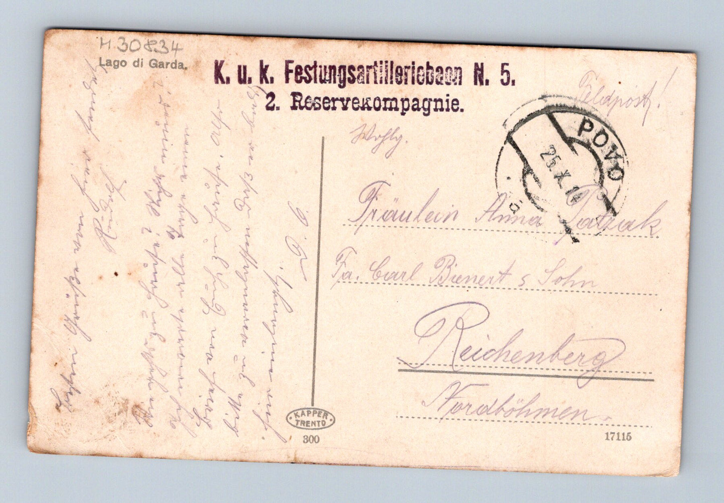 Pohlednice Itálie Lago di Garda parník K.u.k. Feldpost (M30834)