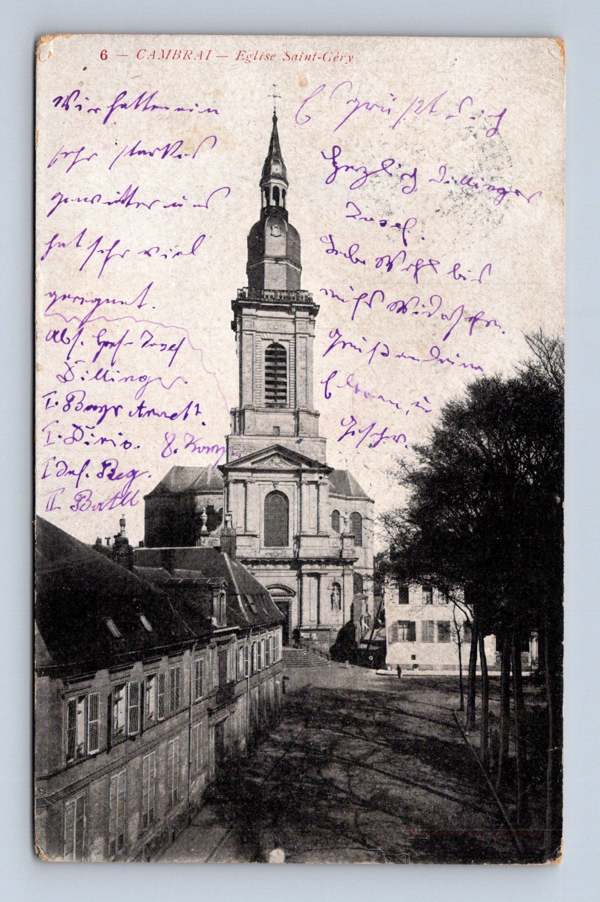 Pohlednice Francie Cambrai kostel Saint-Géty 1915 (M30835)