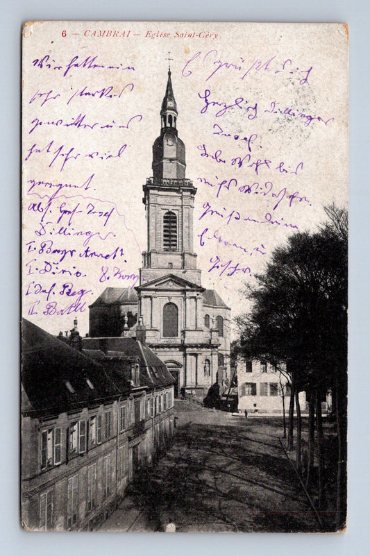 Pohlednice Francie Cambrai kostel Saint-Géty 1915 (M30835)