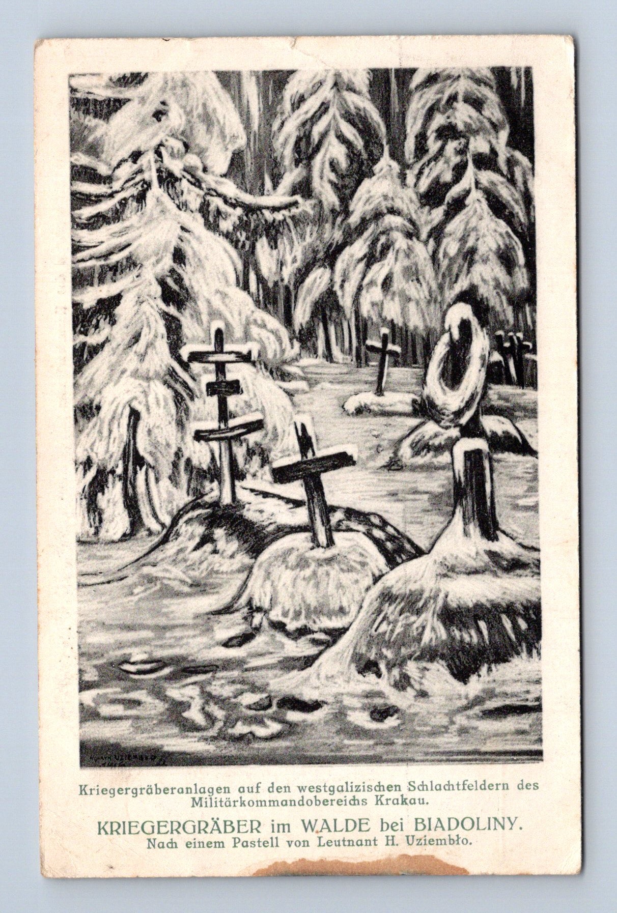 Pohlednice Polsko Biadoliny válečné hroby 1. sv. válka (M30836)