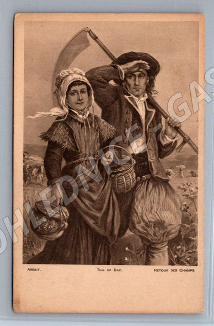 Postcard Jubilee Exhibition Prague 1908 Toil of Day (M3084)