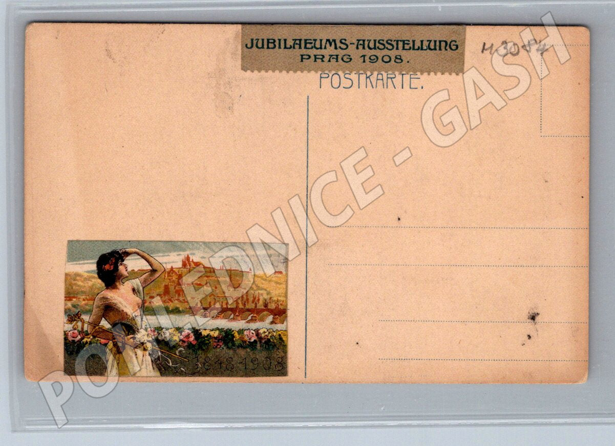 Postcard Jubilee Exhibition Prague 1908 Toil of Day (M3084)
