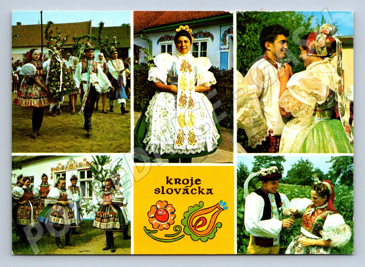 Postcard Slovak Folk Costumes Traditional Clothing (M3085)