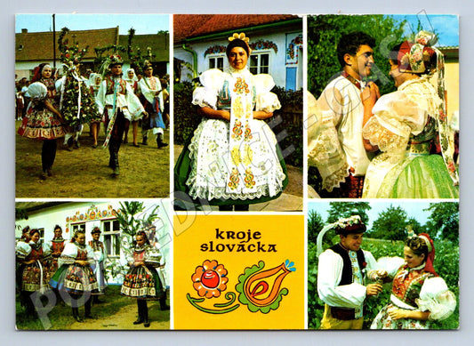 Postcard Slovak Folk Costumes Traditional Clothing (M3085)