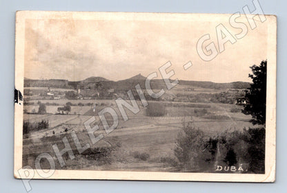 Pohlednice Dubá krajina s městem 1946 (M30852)