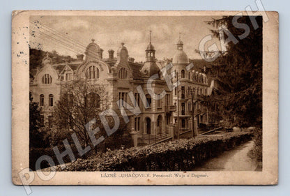 Pohlednice Luhačovice Pensionát Wajs a Dagmar 1912 (M30855)