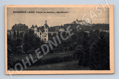 Pohlednice Mariánské Lázně kavárna Egerländer 1929 (M30868)