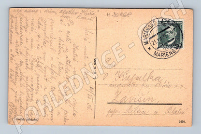 Pohlednice Mariánské Lázně kavárna Egerländer 1929 (M30868)