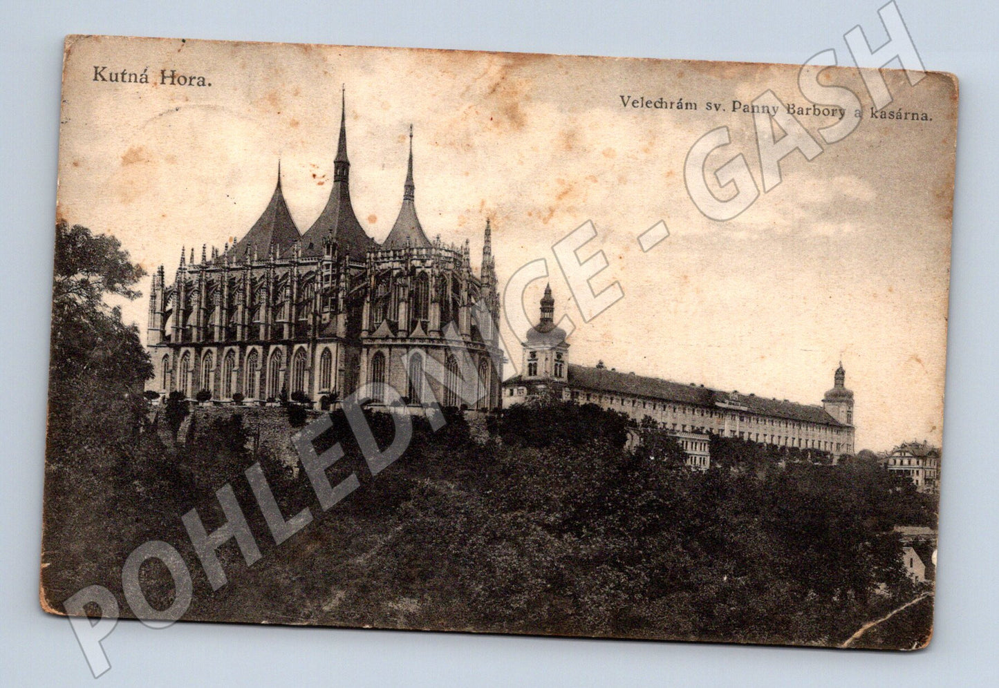 Kutná Hora Velechrám sv. Panny Barbory a kasárna 1928 (M30869)