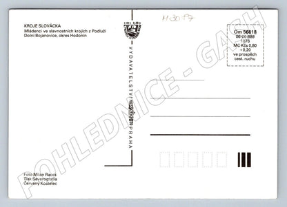 Postcard Podluží young men in festive costumes (M3087)