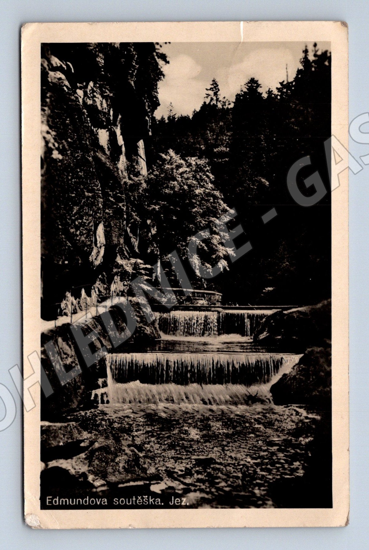 Pohlednice Edmundova soutěska, jez 1930 (M30877)