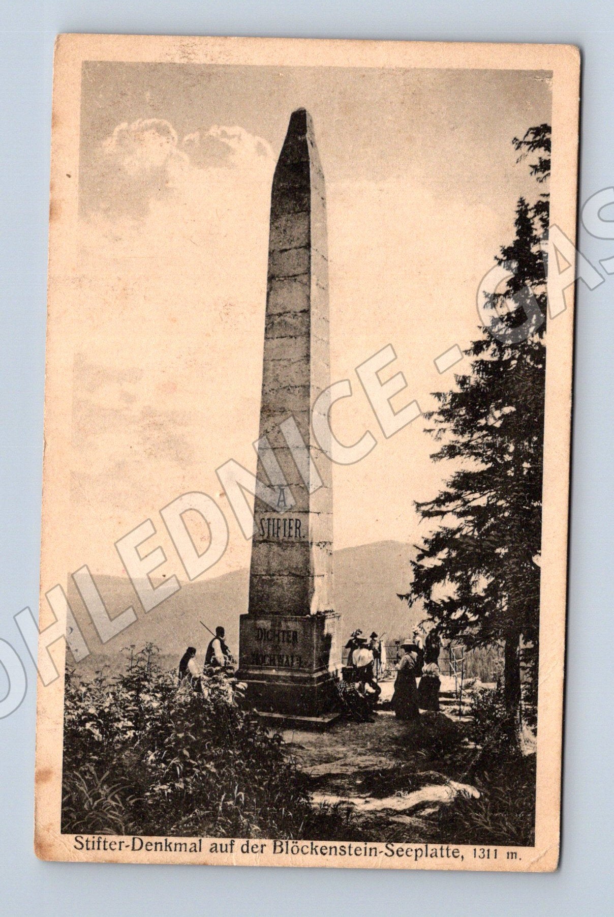 Pohlednice Blöckenstein-Seeplatte Stifter-Denkmal 1920 (M30881)