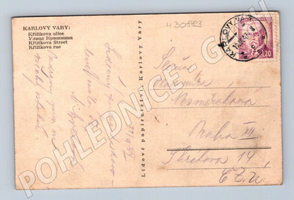 Pohlednice Karlovy Vary Křižíkova ulice 1943 (M30883)