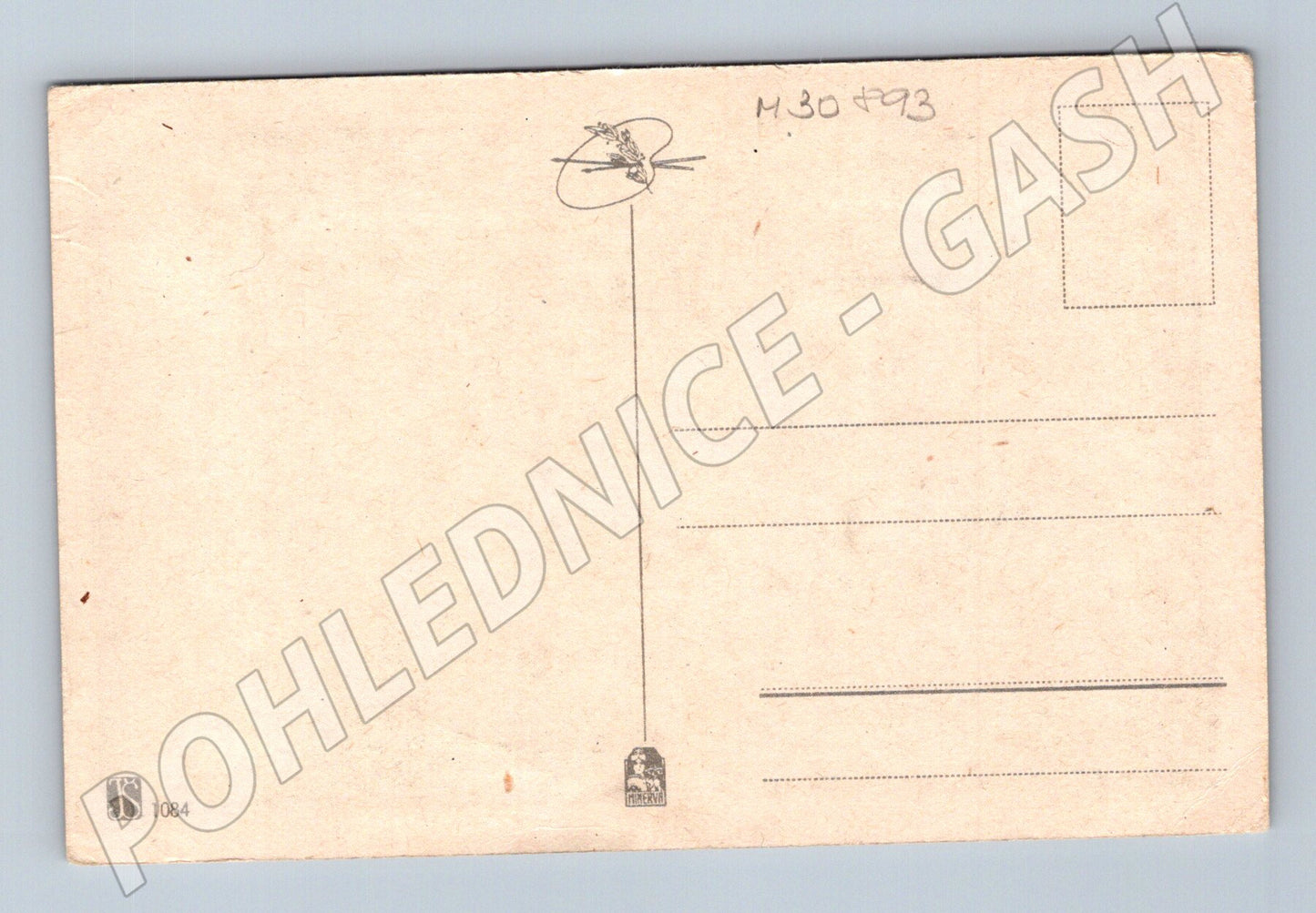 Pohlednice venkovská chalupa stromy (M30893)