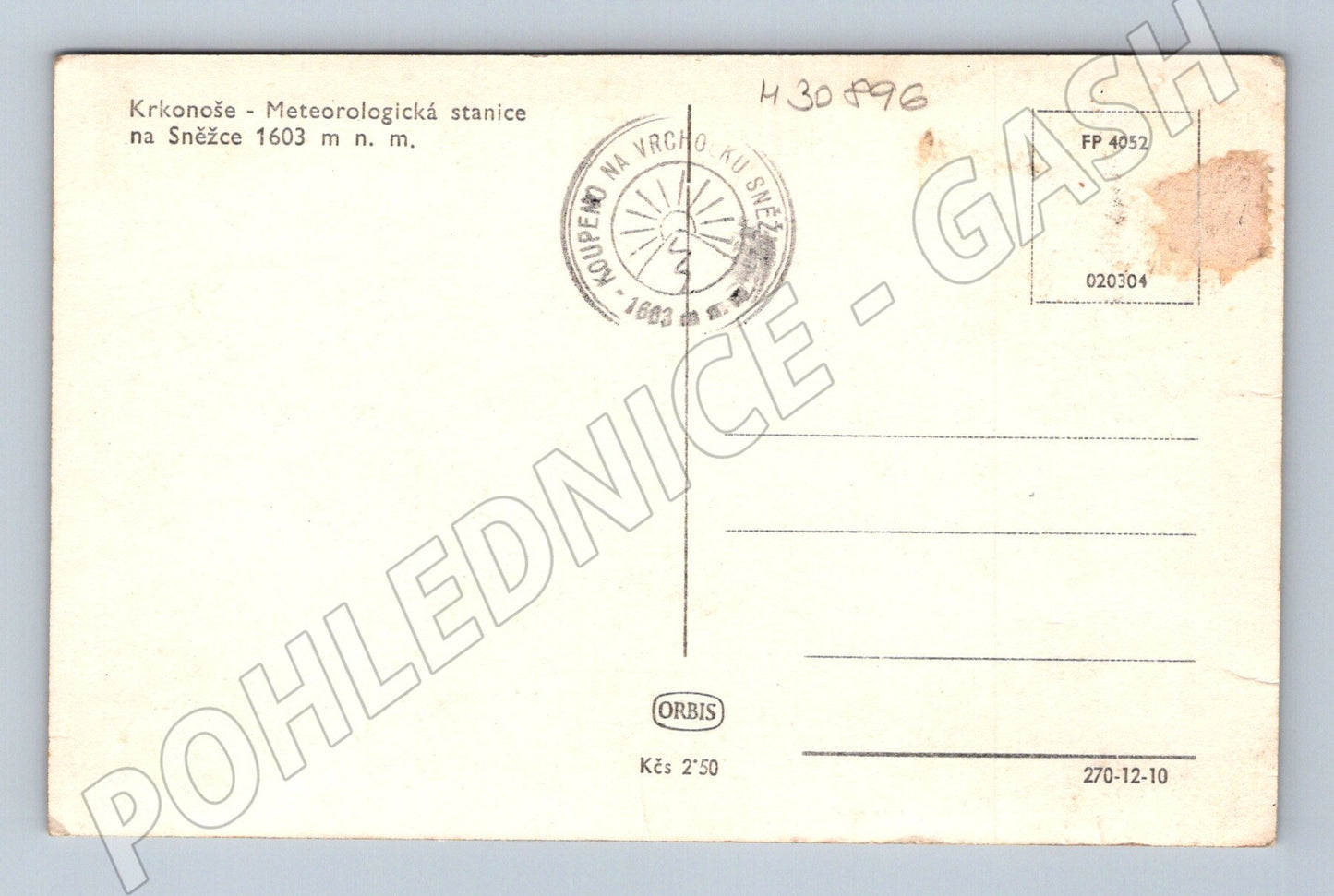 Pohlednice Krkonoše Sněžka Meteorologická stanice (M30896)