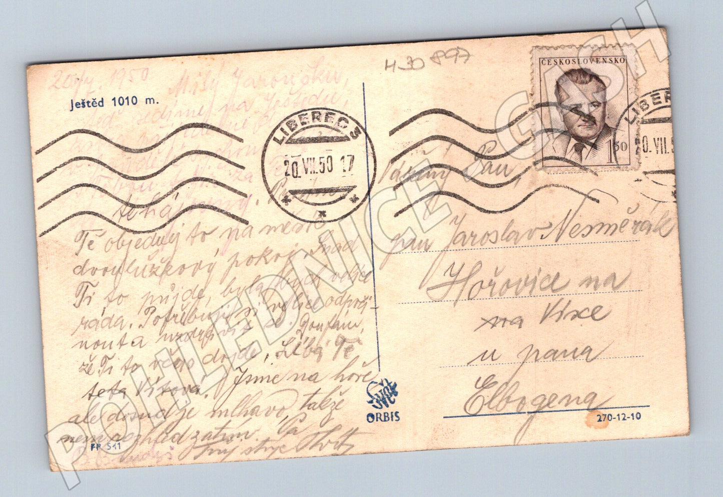 Pohlednice Ještěd 1950 (M30897)