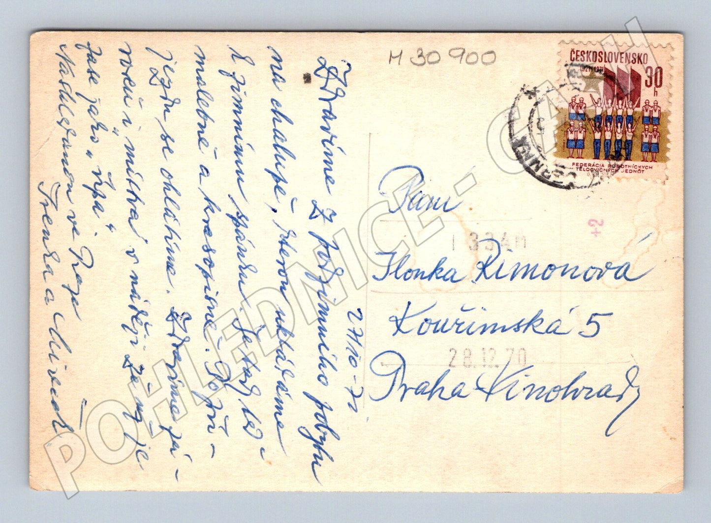 Pohlednice stará chalupa 1970 (M30900)